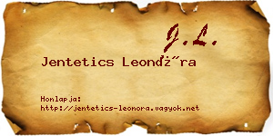Jentetics Leonóra névjegykártya